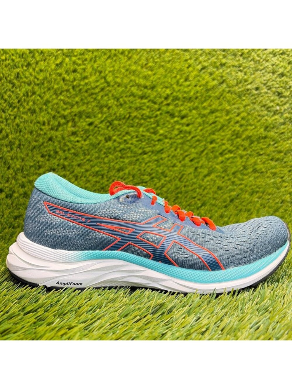 Asics Gel-Excite 7 Womens Size 7.5 Blue Orange Athletic Running Shoes Sneakers